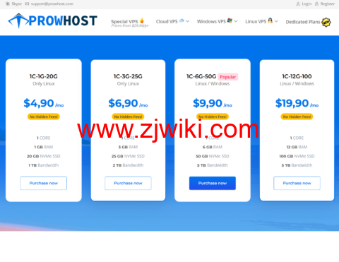 ProwHost：美国堪萨斯机房，便宜年付VPS，1核/512MB内存/10G NVMe/500 GB流量1Gbps带宽，/年起