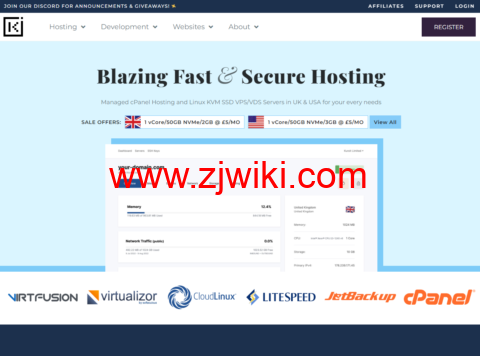 kuroit：美国便宜 vps，1 核/1G/10G SSD/1T 流量/1Gbps 带宽，£12/年，新加坡 vps，£30/年