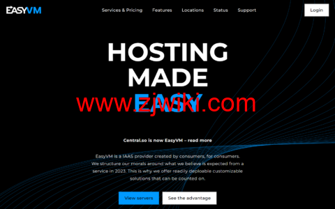EasyVM：达拉斯Ryzen VPS，4折促销，1核/2GB内存/25GB NVMe/1TB流量/1Gbps带宽，月付$3.2起