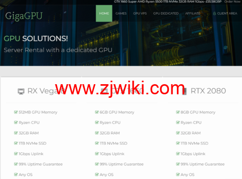 GigaGPU：英国GPU服务器，Ryzen 7 5700G/16g内存/1TB NVMe/RX Vega 8，月付49美元起