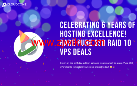#六周年#CloudCone：洛杉矶机房vps，2核/1GB/30G SSD/1TB/1Gbps，/年
