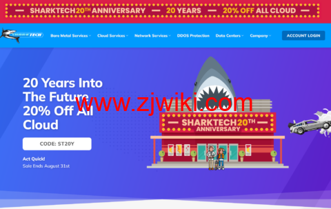 #二十周年庆典#Sharktech：云服务器 8 折，荷兰/丹佛/洛杉矶高防专有云/公共云服务器$35.05/月起