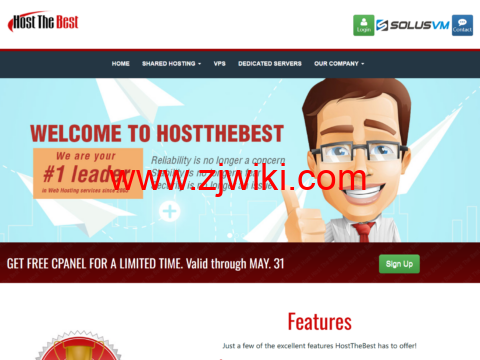 HostTheBest：洛杉矶机房 vps，4 核/1GB/30G SSD/1Gbps 不限流量，$2.5/月