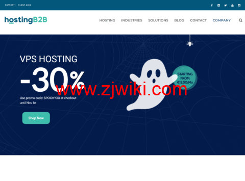 #万圣节促销#HostingB2B：全场7折，1核/512MB内存/32GB SSD/1TB流量/1Gbps带宽，€8.75/月，可选塞浦路斯/马耳他/阿姆斯特丹/迪拜/英国/洛杉矶/巴西机房