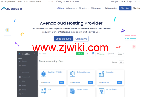 AvenaCloud：摩尔多瓦抗投诉VPS，1核/1GB/10GB SSD/100Mbps不限流量，€11.5/年