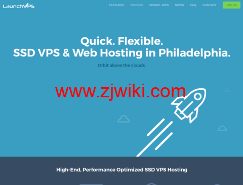 Launchvps：费城机房VPS，1核/768MB/20GB/768GB@500Mbps，.95/年