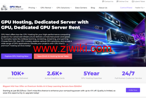 GPU Mart：海量AI训练/深度学习/推理,美国GPU服务器大促，6折优惠，/月起，立省0刀