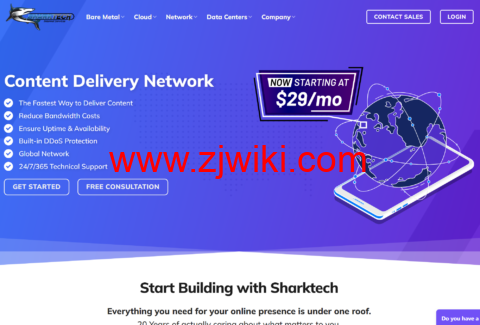 Sharktech：10Gbps不限流量服务器9/月起，免费高防/可升级，可选洛杉矶/拉斯维加斯/丹佛等5个机房