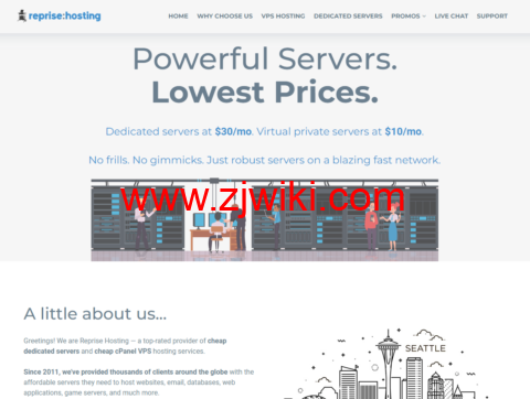 RepriseHosting：西雅图大硬盘独服，L5640/16G内存/240G SSD+8TB HDD/1Gbps带宽，/月