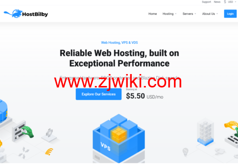 HostBilby：斯波坎机房vps，1核/4GB/20GB SSD/5TB@5Gbps带宽，.75/月