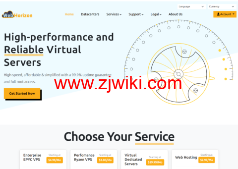 WebHorizon：新加坡vps，1核/1GB/10GB NVMe/1TB@10Gbps带宽，.25/月