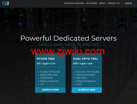 GorillaServers：洛杉矶服务器，AMD Ryzen 7700/64GB/960GB NVMe/1Gbps不限流量，/月