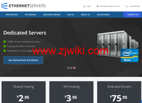 EtherNetservers：美国/德国vps，1核/1GB/25G SSD/2TB@10Gbps带宽，月付1.97美元起